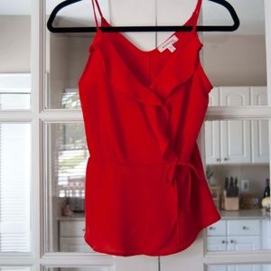 Red Faux Wrap Tank - Size Small